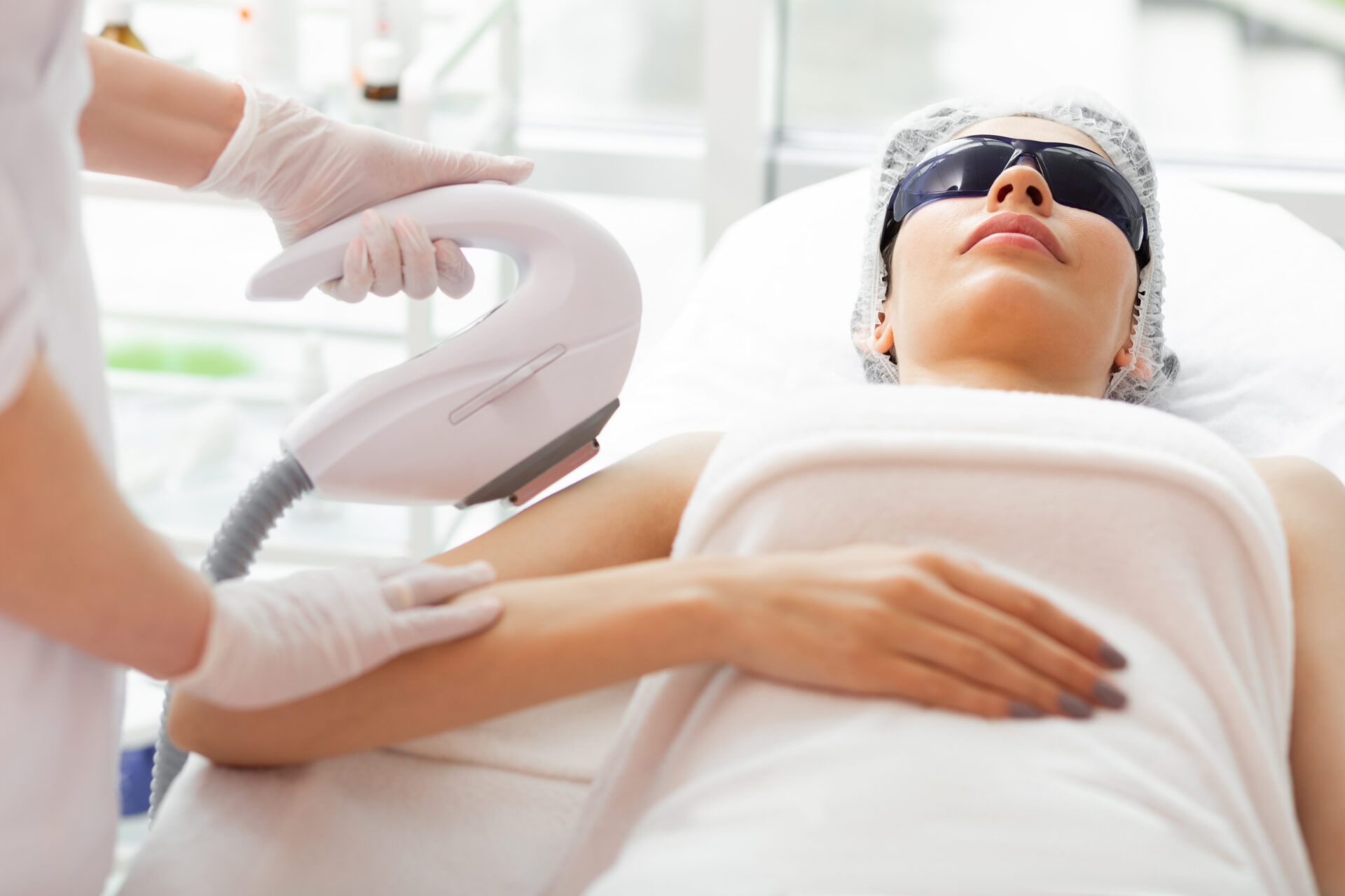Close up of a special device for tattoo removal